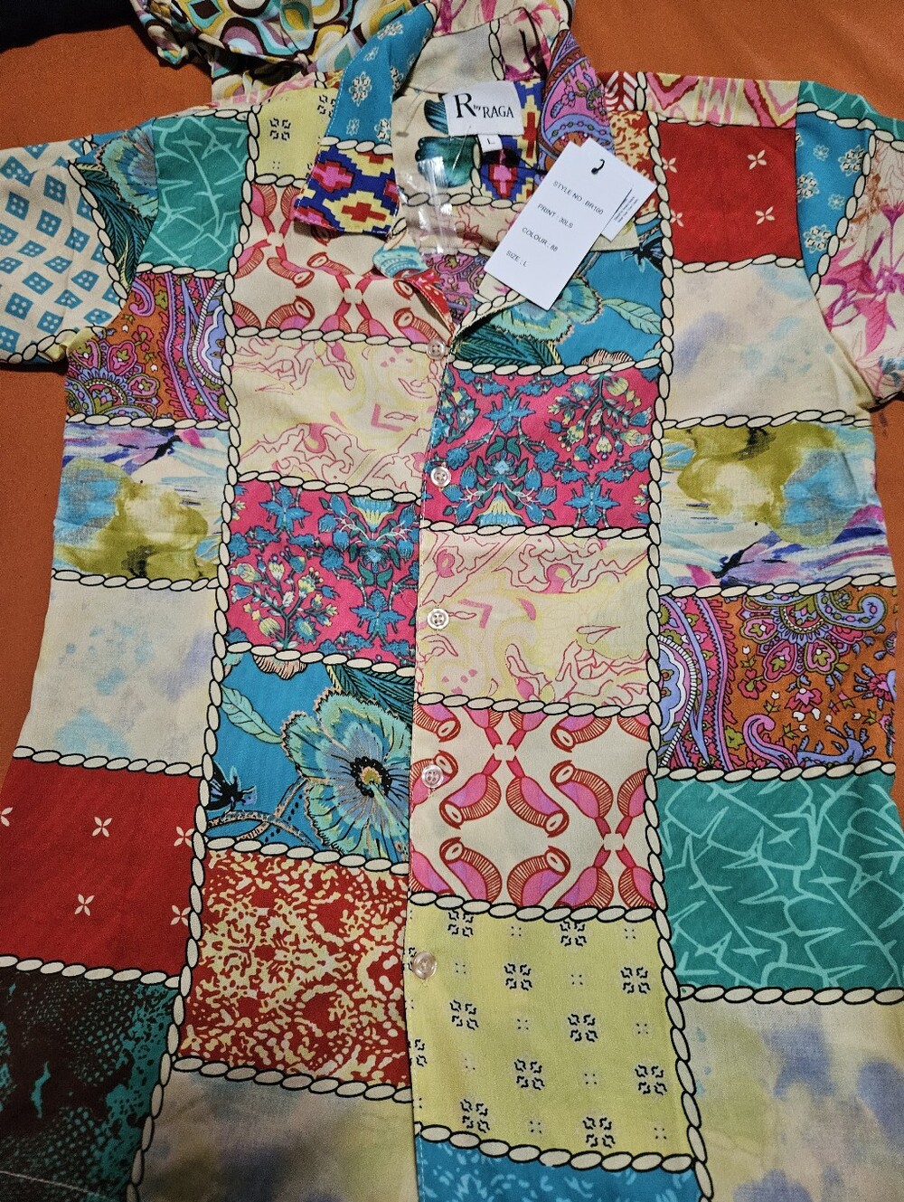 Raga Multicolor Patchwork Button-Up Shirt